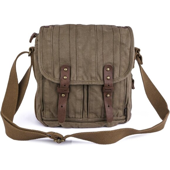 Lightweight Canvas Crossbody Messenger Bag - Exquisite Vintage Purse, 9.8" Size - Picture 1 of 8